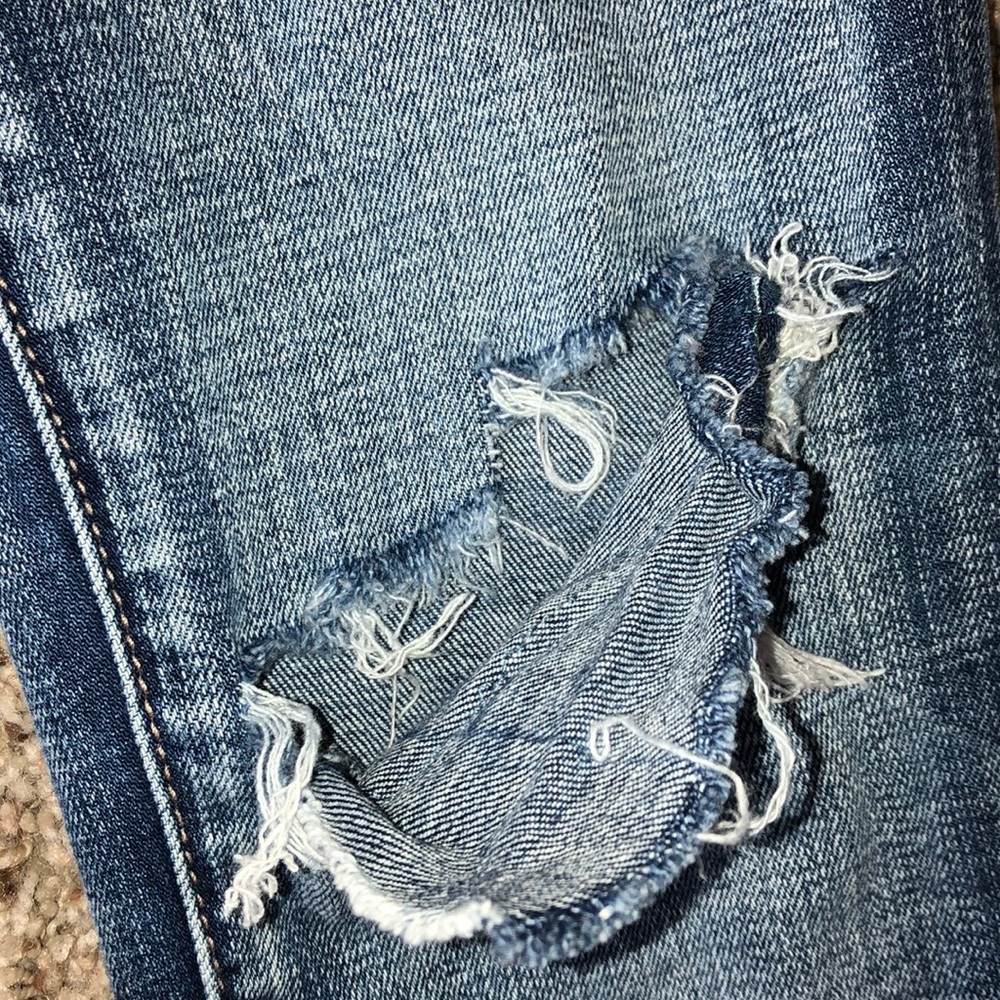 American Eagle women’s blue ripped / distressed skinny jeans / jeggings - Picture 6 of 12